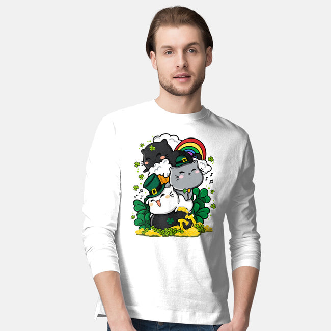 St. Purrty's Day-mens long sleeved tee-krisren28