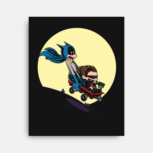 Scaredy Bat-none stretched canvas-Kladenko