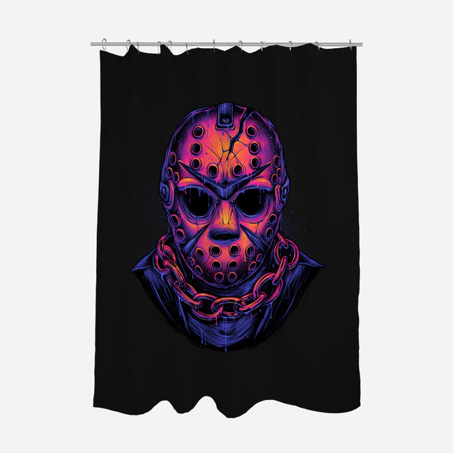 Glowing Camper-none polyester shower curtain-glitchygorilla