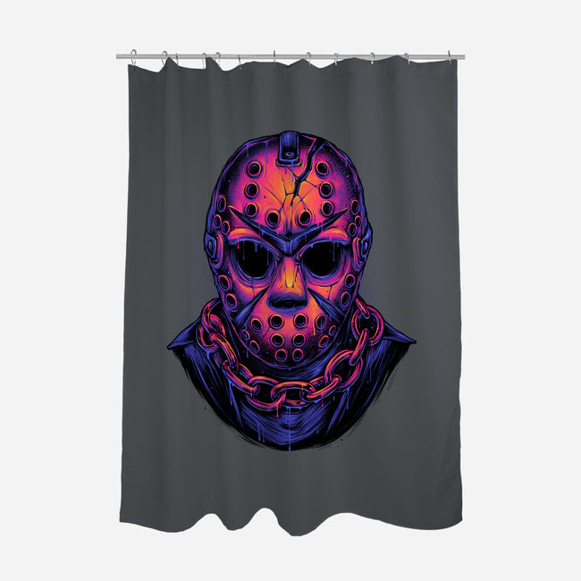 Glowing Camper-none polyester shower curtain-glitchygorilla