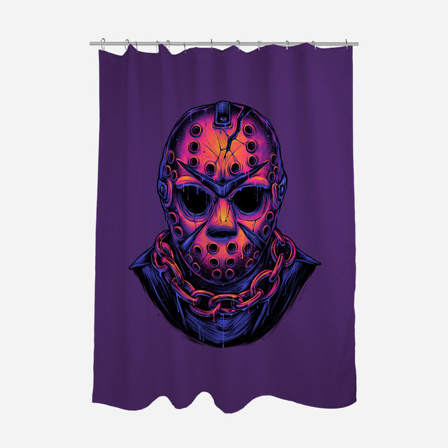 Glowing Camper-none polyester shower curtain-glitchygorilla