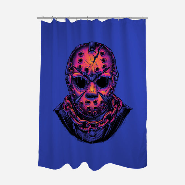 Glowing Camper-none polyester shower curtain-glitchygorilla