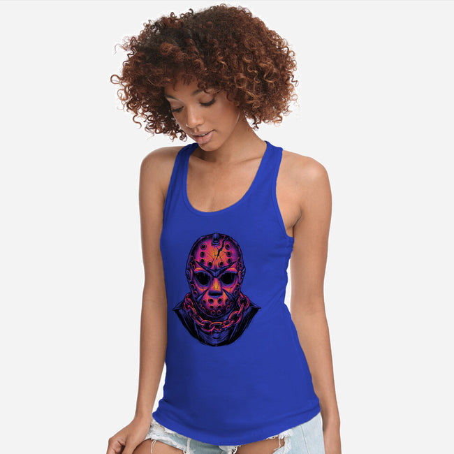 Glowing Camper-womens racerback tank-glitchygorilla