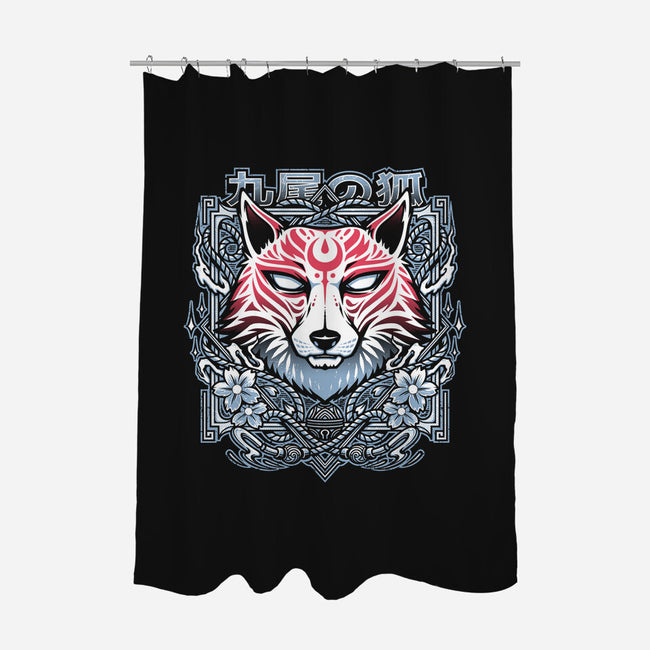 Kitsunine-none polyester shower curtain-StudioM6