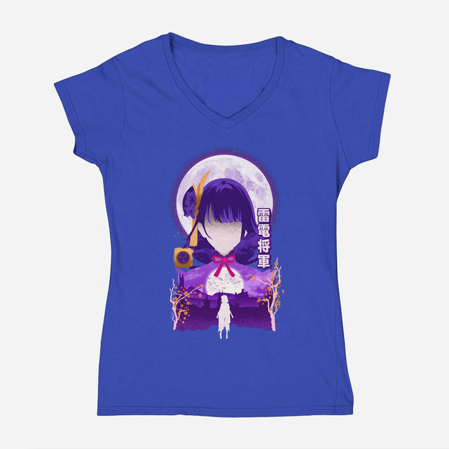 Shogun Raiden-womens v-neck tee-hirolabs