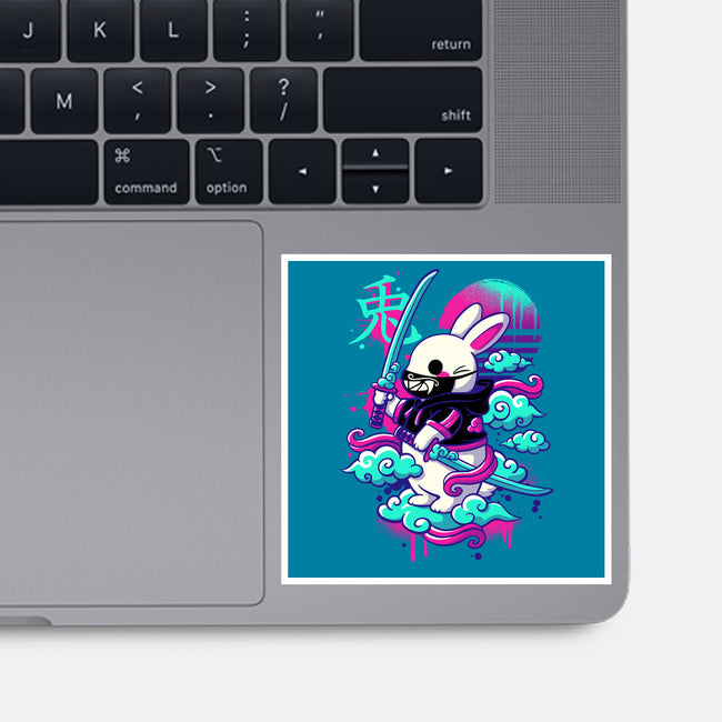 Cybersamurai Bunny-none glossy sticker-NemiMakeit