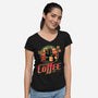 Fett A Coffee-womens v-neck tee-teesgeex