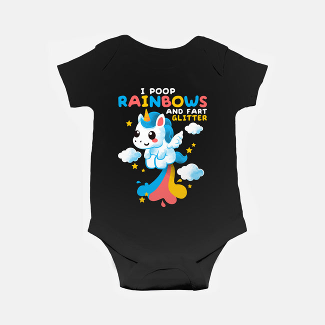 Pooping Rainbows-baby basic onesie-NemiMakeit