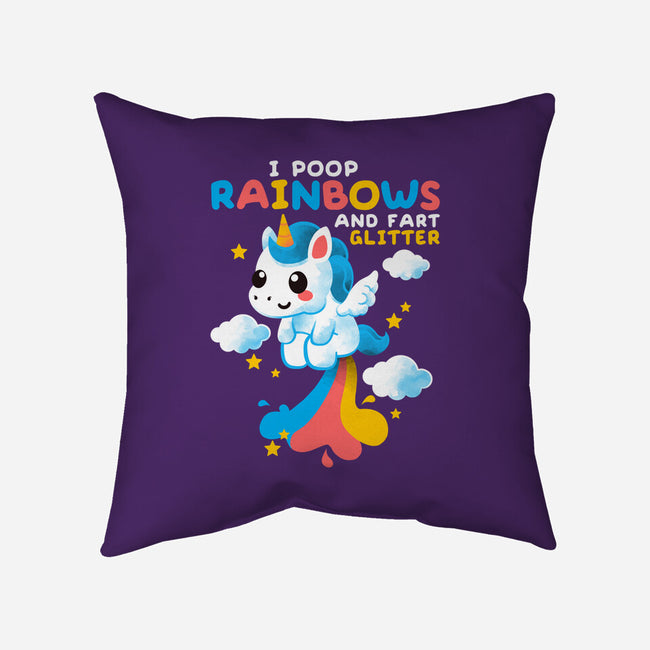 Pooping Rainbows-none removable cover w insert throw pillow-NemiMakeit