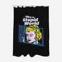 Stupid World-none polyester shower curtain-rocketman_art