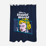 Stupid World-none polyester shower curtain-rocketman_art