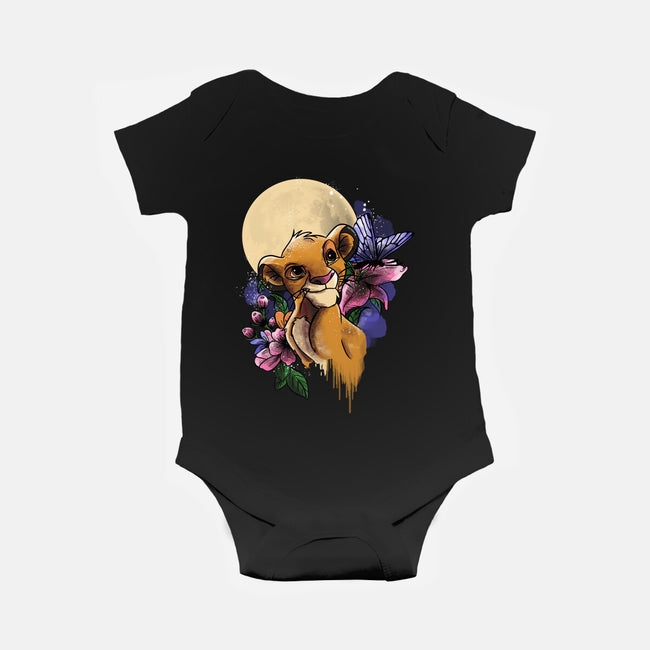 Moonlight Lion Cub-baby basic onesie-fanfabio