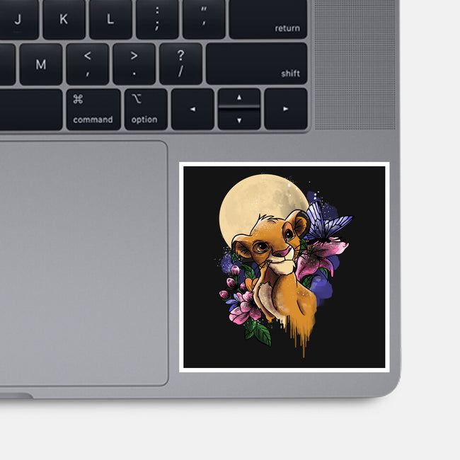 Moonlight Lion Cub-none glossy sticker-fanfabio