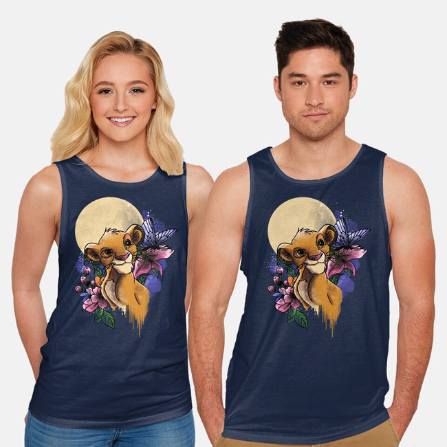 Moonlight Lion Cub-unisex basic tank-fanfabio