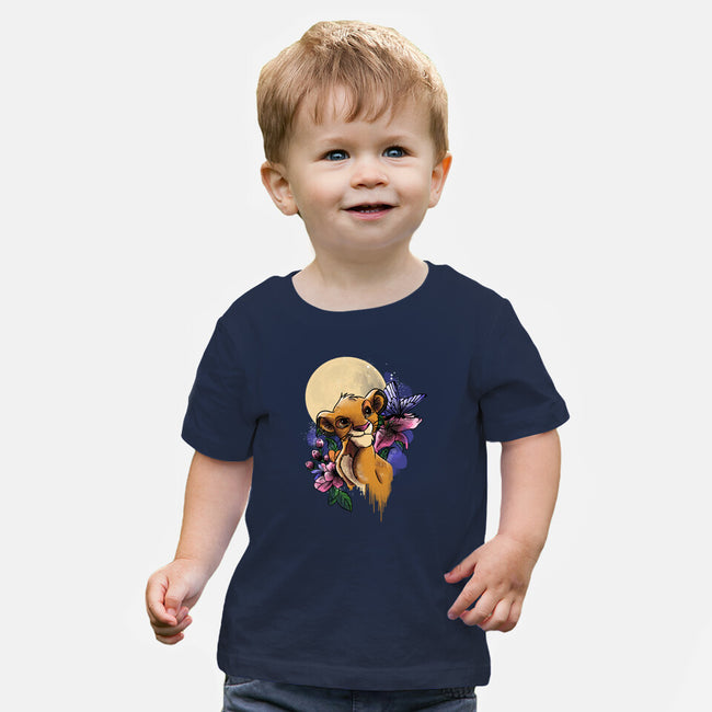 Moonlight Lion Cub-baby basic tee-fanfabio