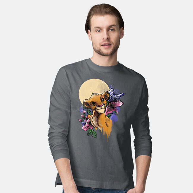 Moonlight Lion Cub-mens long sleeved tee-fanfabio