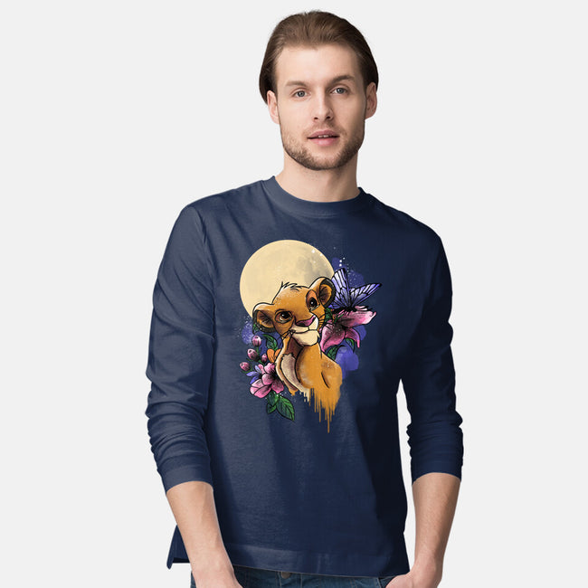 Moonlight Lion Cub-mens long sleeved tee-fanfabio