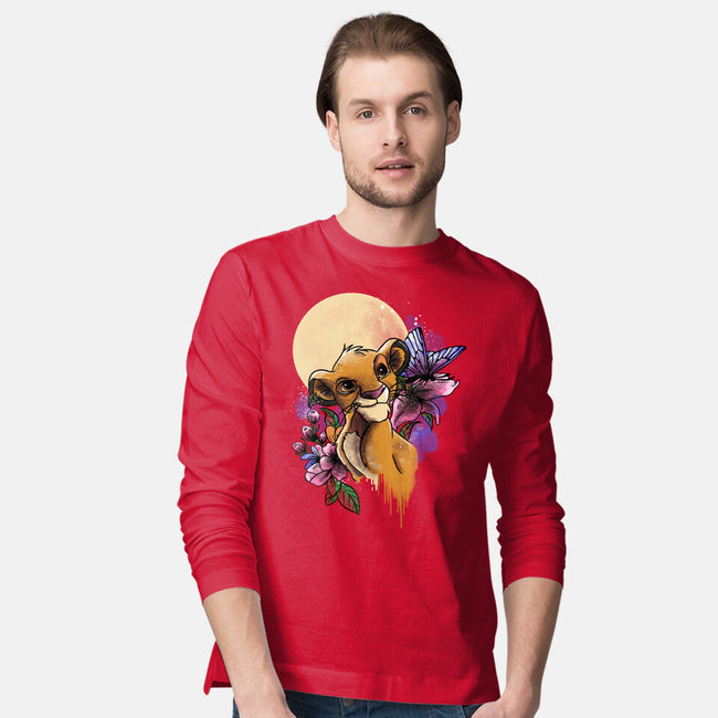 Moonlight Lion Cub-mens long sleeved tee-fanfabio