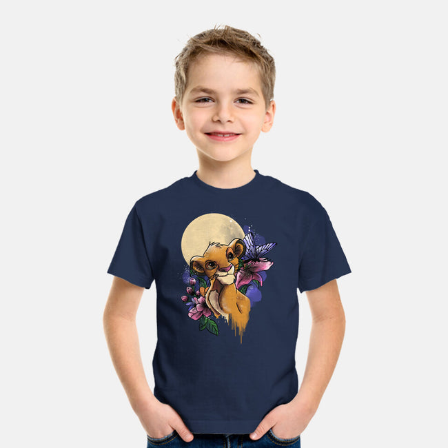 Moonlight Lion Cub-youth basic tee-fanfabio
