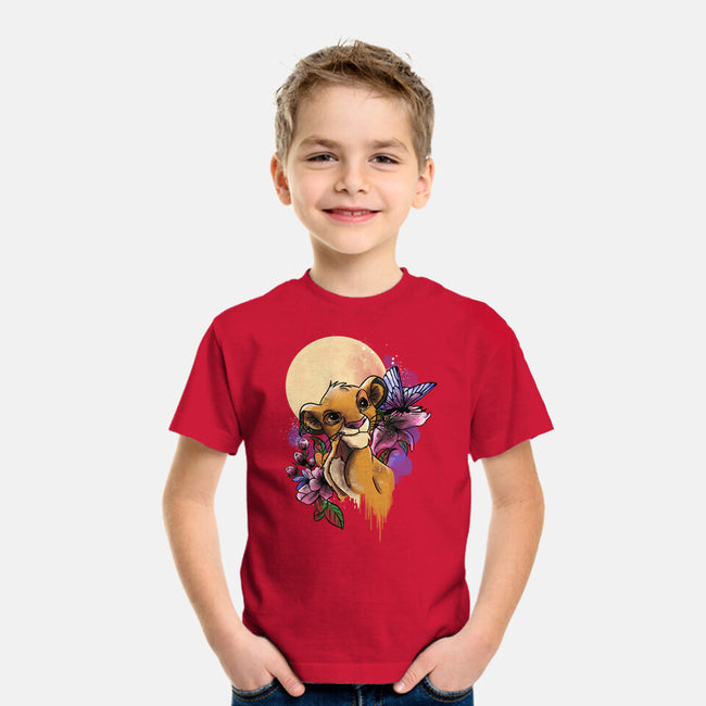 Moonlight Lion Cub-youth basic tee-fanfabio