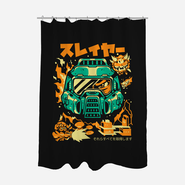 Death Has A Name-none polyester shower curtain-Sketchdemao