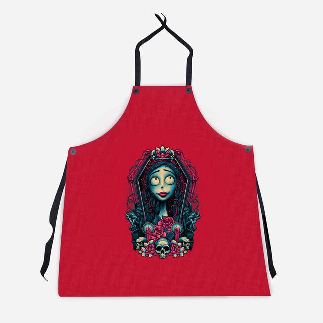Bride From The Underworld-unisex kitchen apron-glitchygorilla