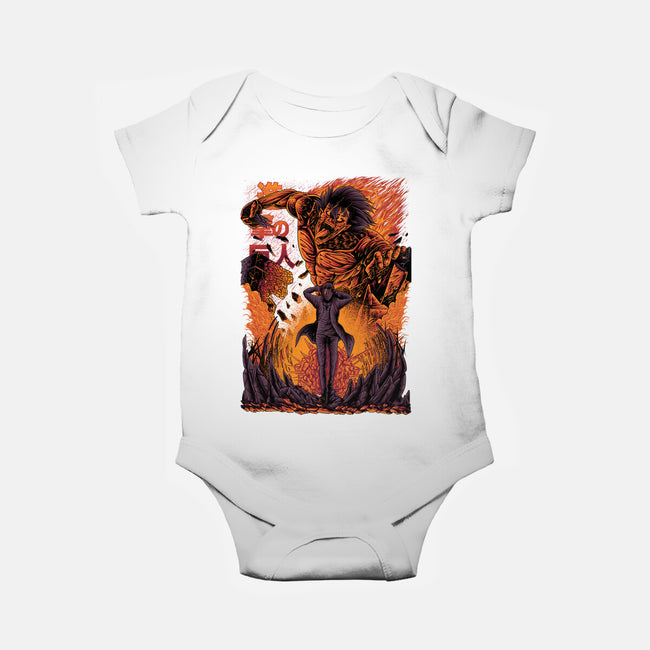 Eren X Attack Titan-baby basic onesie-alanside