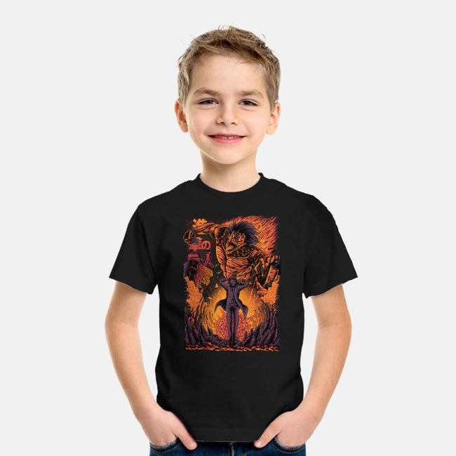 Eren X Attack Titan-youth basic tee-alanside