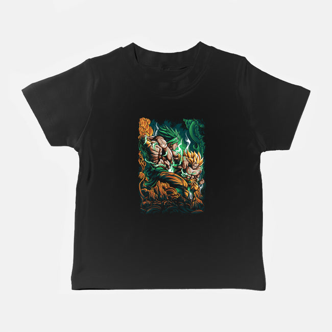 Saiyan Fight-baby basic tee-alanside