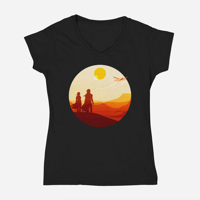 Into The Desert-womens v-neck tee-PencilMonkey