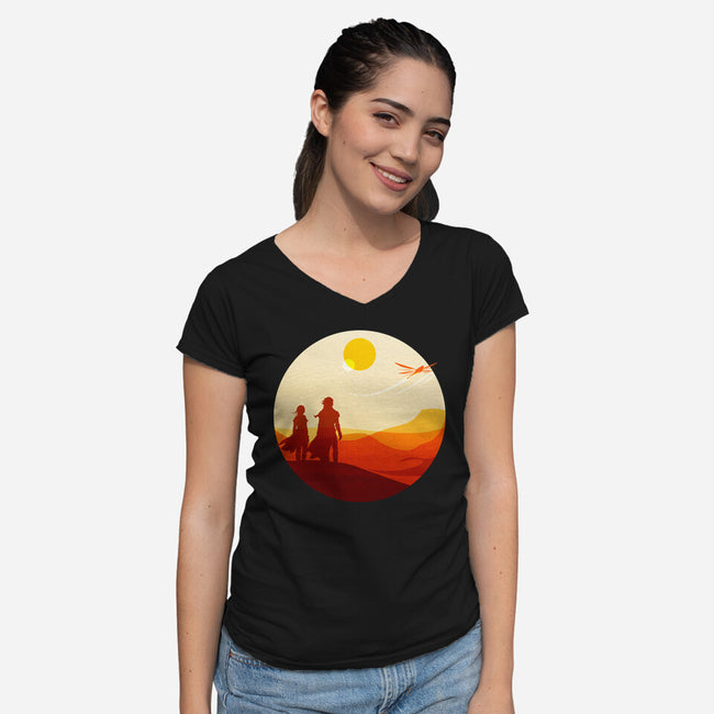 Into The Desert-womens v-neck tee-PencilMonkey