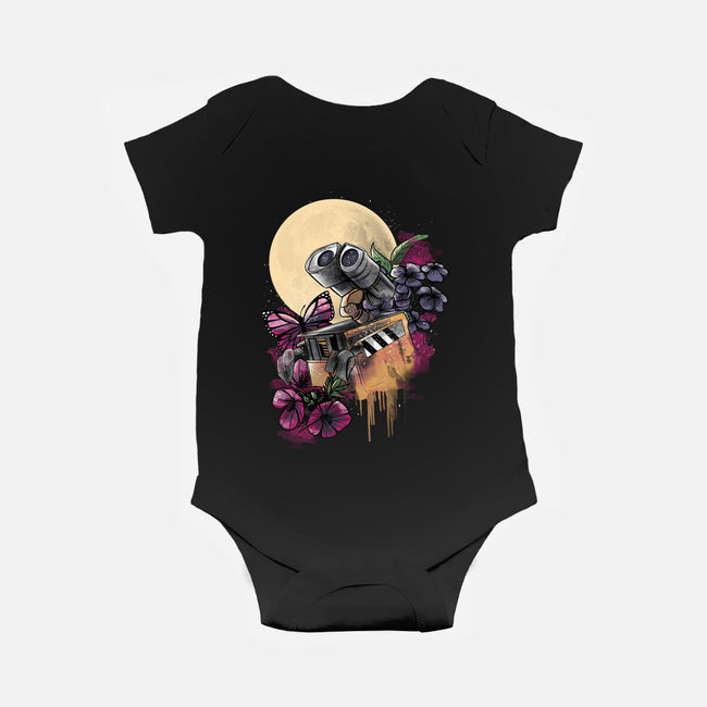Moonlight Robot-baby basic onesie-fanfabio