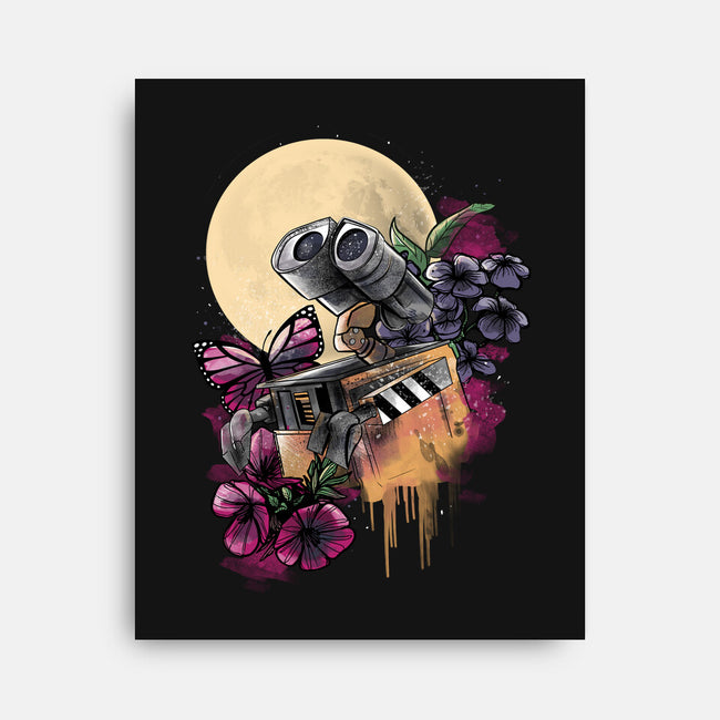 Moonlight Robot-none stretched canvas-fanfabio