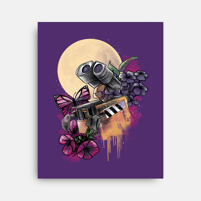 Moonlight Robot-none stretched canvas-fanfabio
