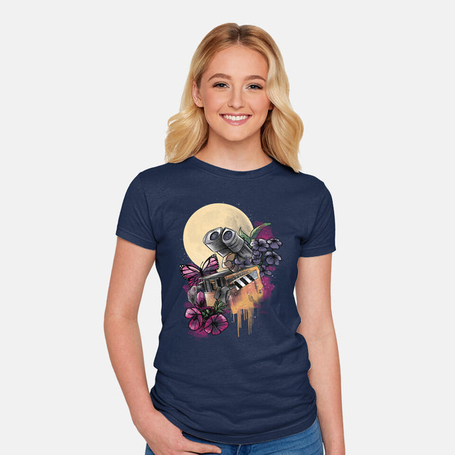 Moonlight Robot-womens fitted tee-fanfabio