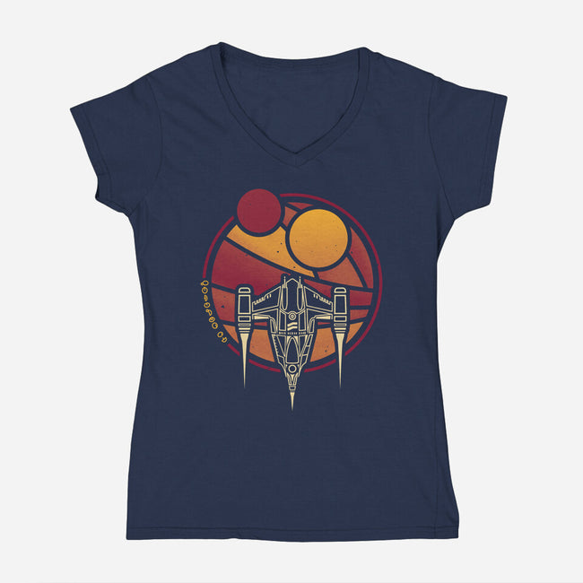 N1-WZRD-womens v-neck tee-teesgeex
