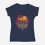N1-WZRD-womens v-neck tee-teesgeex