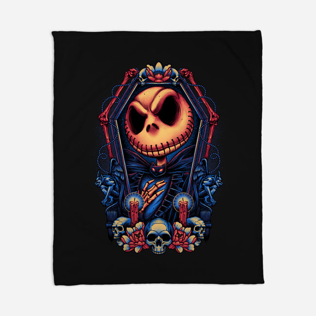 All Hail The Pumpkin King-none fleece blanket-glitchygorilla