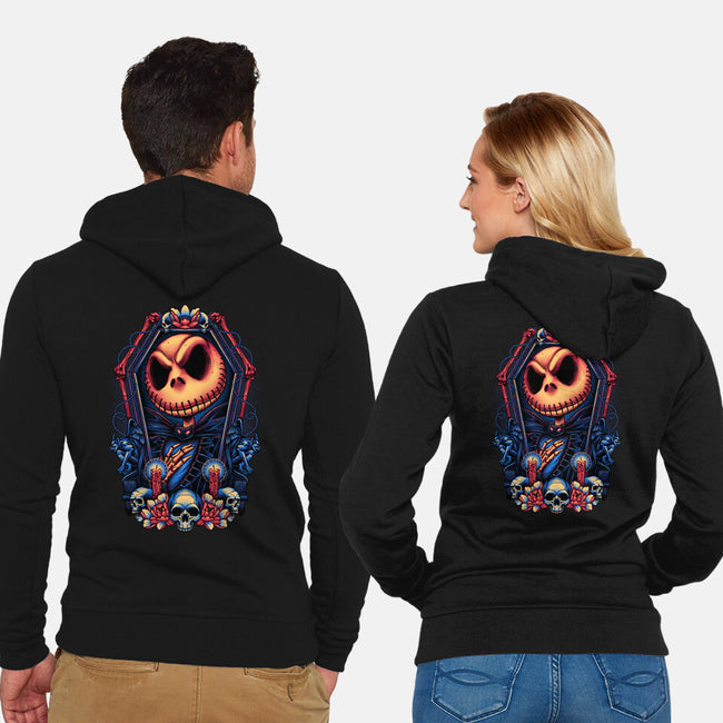 All Hail The Pumpkin King-unisex zip-up sweatshirt-glitchygorilla