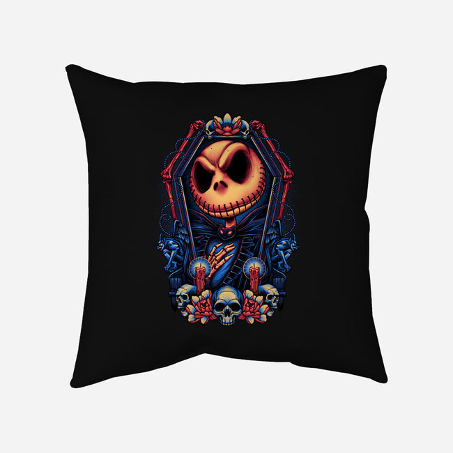 All Hail The Pumpkin King-none removable cover w insert throw pillow-glitchygorilla