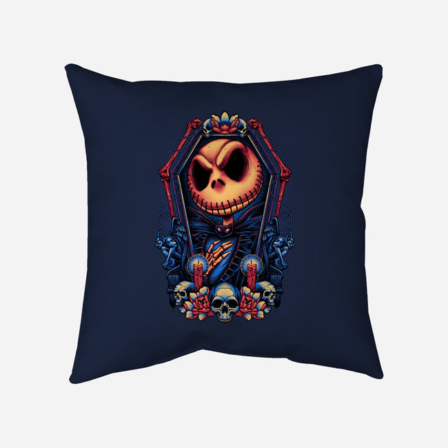 All Hail The Pumpkin King-none removable cover w insert throw pillow-glitchygorilla