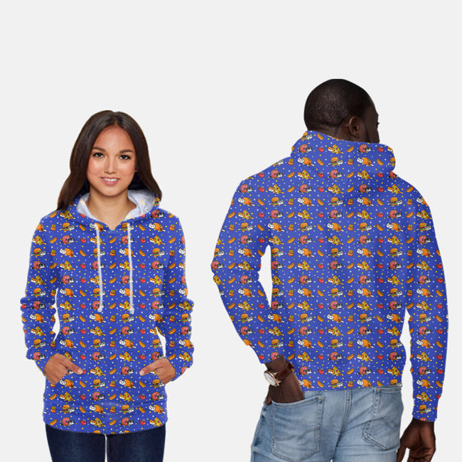 Fast Food Cats In Space-unisex all over print pullover sweatshirt-krisren28