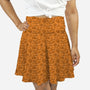 Orange Leopards-womens all over print skater skirt-Focusnik