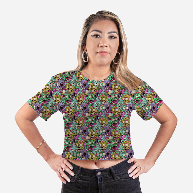Zombies-womens all over print cropped tee-Focusnik