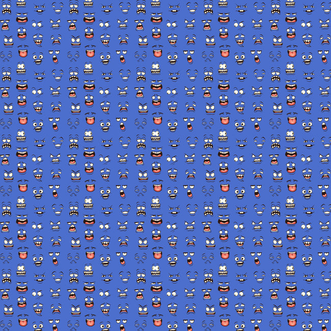 Crazy Cartoon Emotions-womens all over print crew neck tee-Focusnik