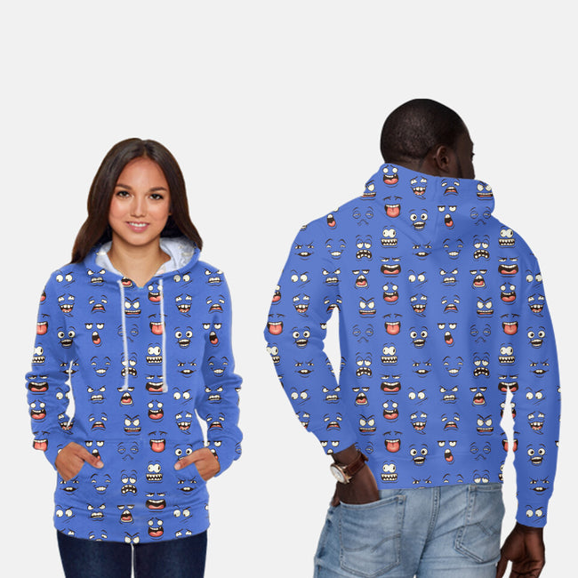Crazy Cartoon Emotions-unisex all over print pullover sweatshirt-Focusnik