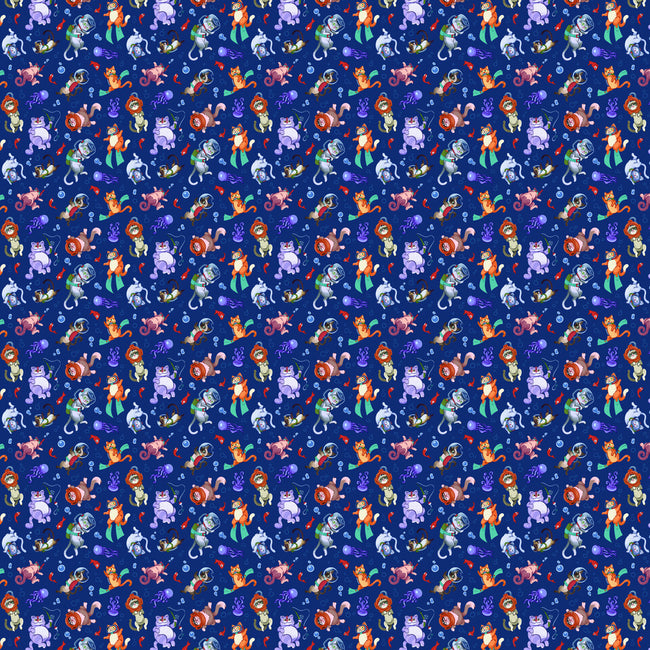 Cats Diving In The Sea-unisex all over print crew neck sweatshirt-AGAMUS