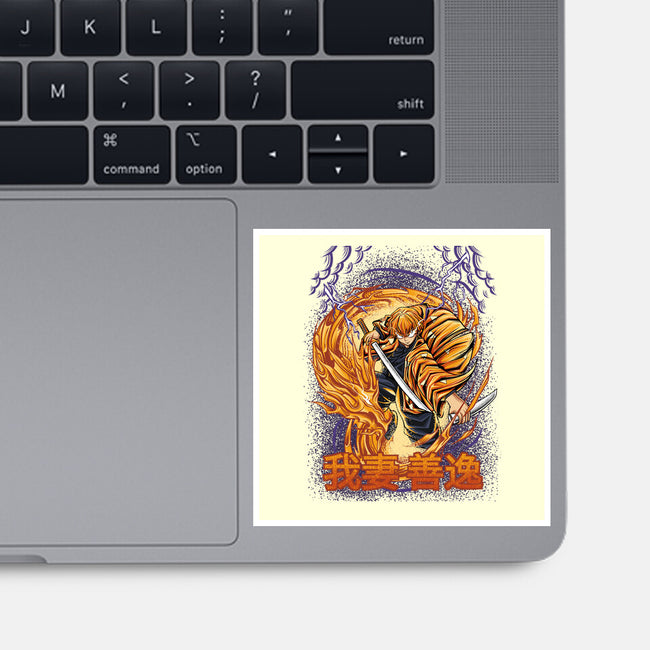 Lightning Breathing-none glossy sticker-alanside