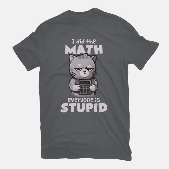Math Cat-mens basic tee-eduely