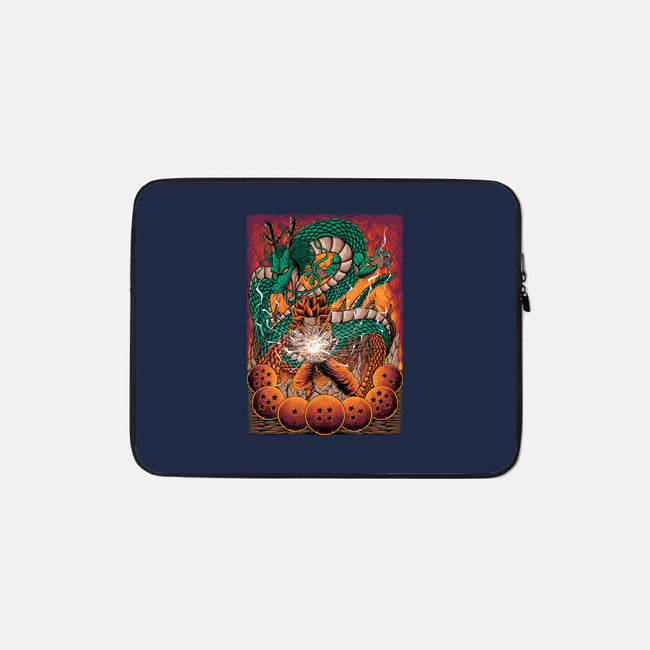 Goku X Shenlong-none zippered laptop sleeve-alanside
